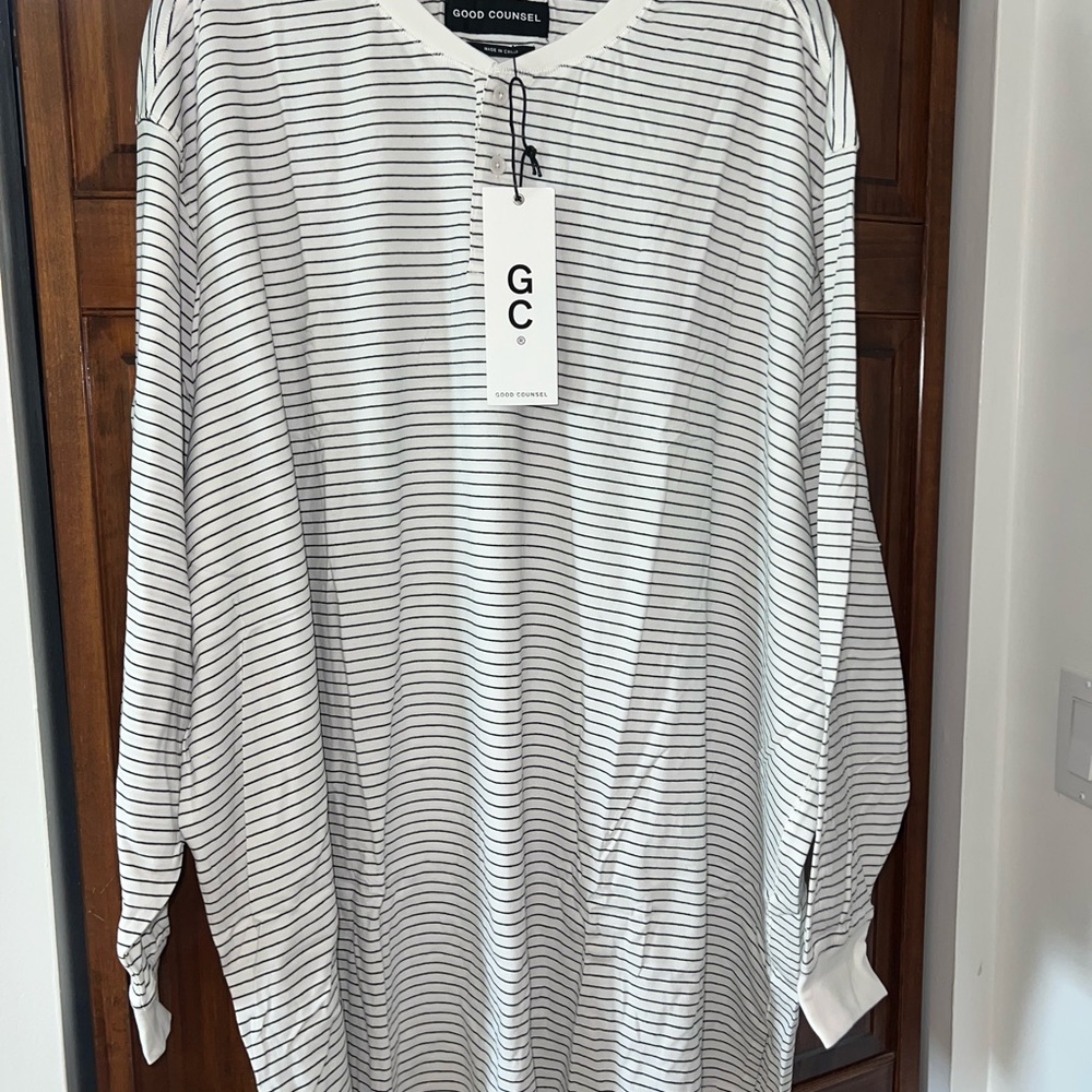 5XL Good Counsel Striped Long Sleeve Shirt